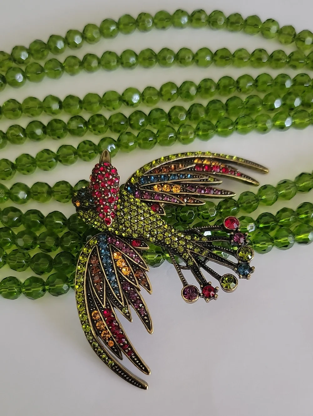 HEIDI DAUS "FOR THE BIRDS" BIRD-DESIGN SWAROVSKI CRYSTAL MULTISTRAND NECKLACE - Picture 8 of 10